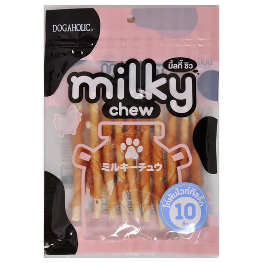 Dogaholic Milky Chew Chicken Stick Dog Chew Treats-10 Pieces