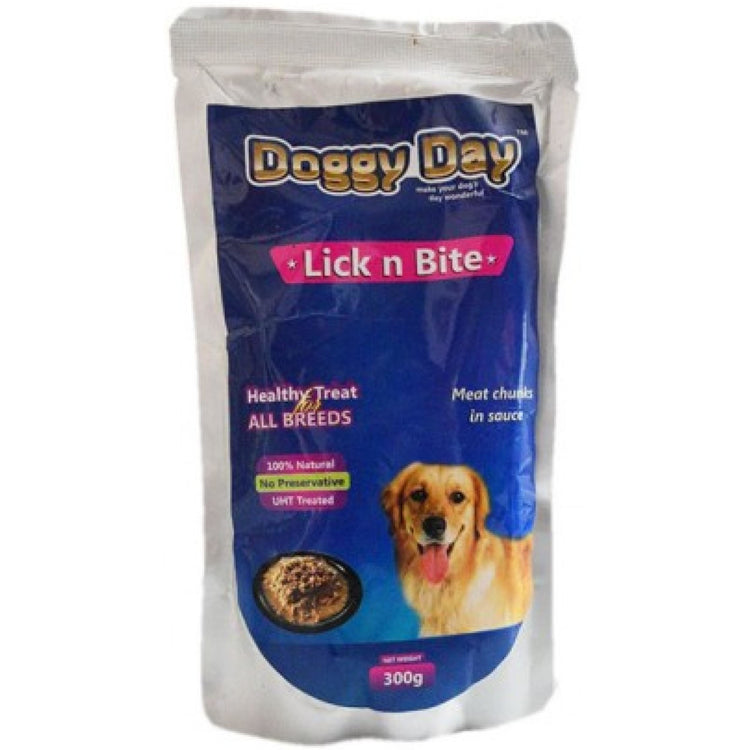 Doggy Day Lick n Bite Meat Chunks In Sauce 100 gm - 12packs