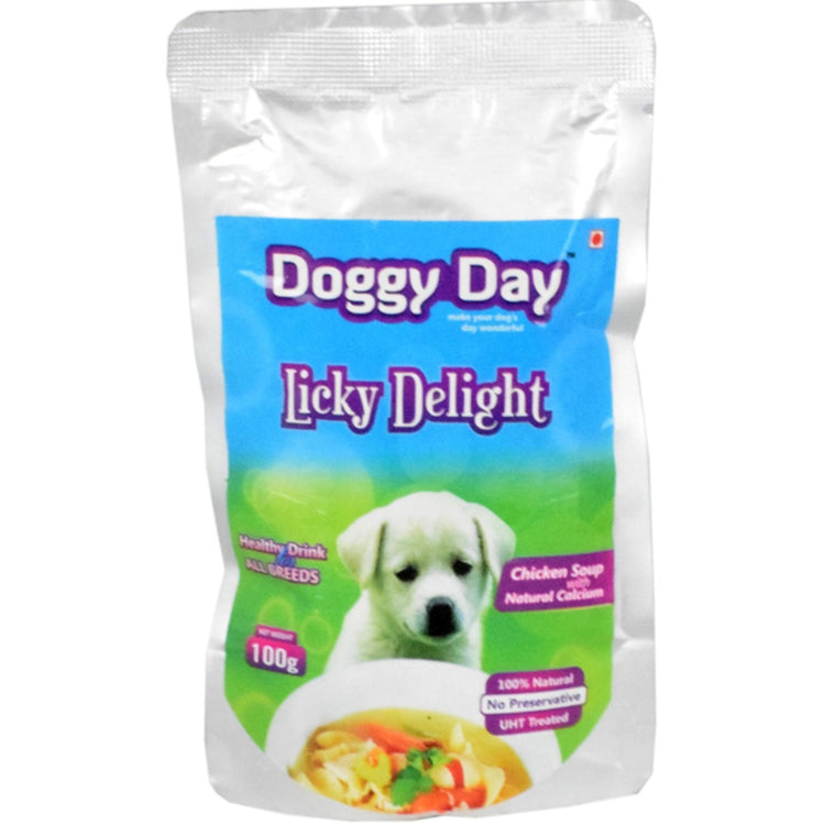 Doggy Day Licky Delight Chicken Soup With Calcium Gravy 100gm - 12packs