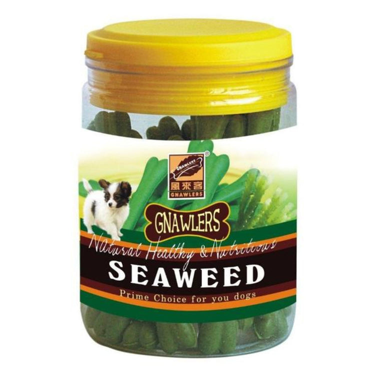 Gnawlers Seaweed Flavored Jar -Dog Chew Treats