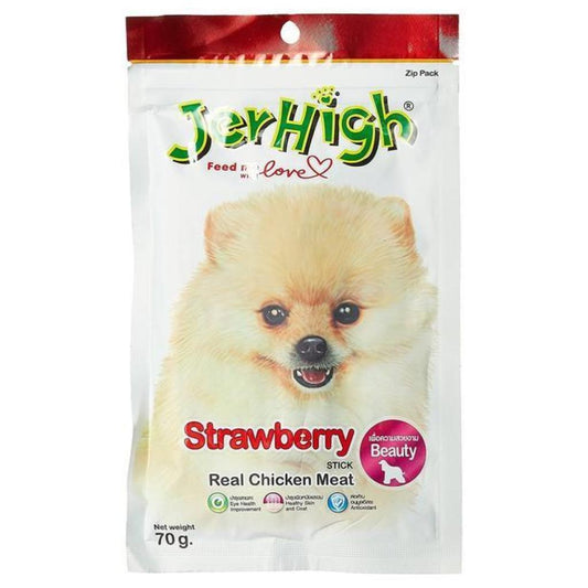 JerHigh Strawberry Stick Dog Treat 70 Gm x 2 Nos
