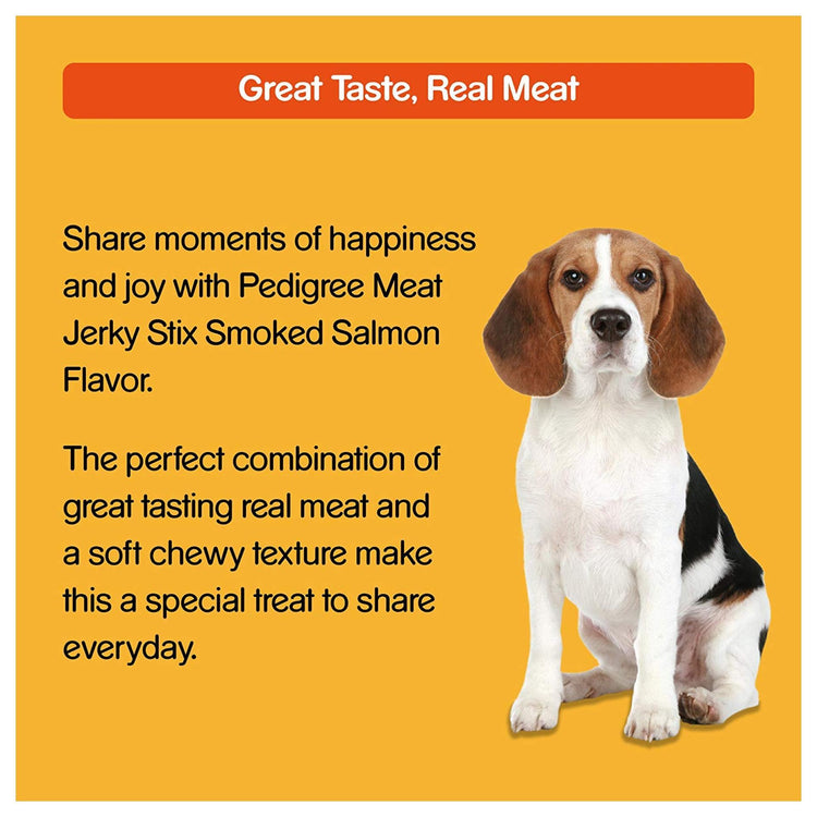 Pedigree Care and Treats Adult Meat Jerky Stix Smoked Salmon Chew Treats 60gm x 2no's