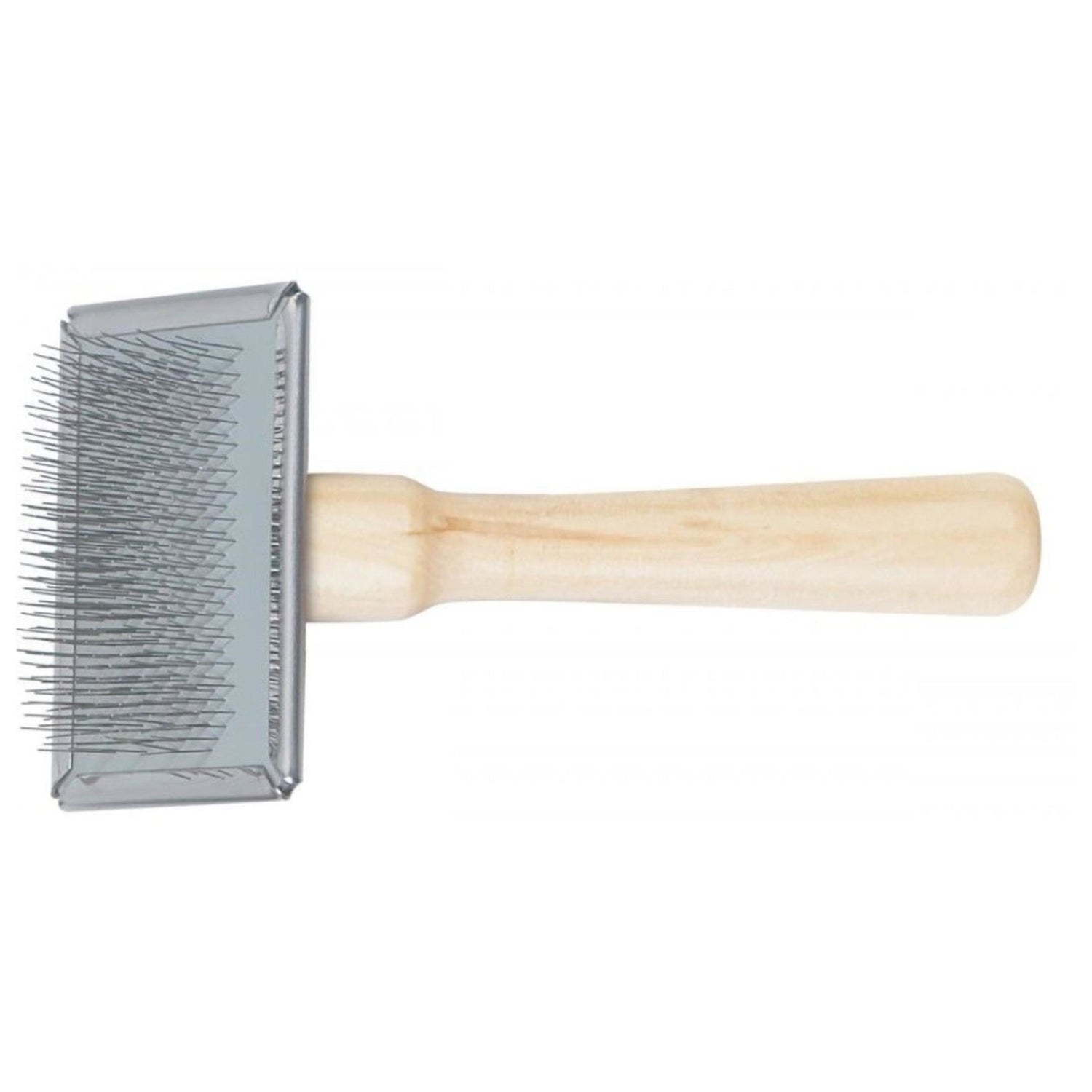 Slicker Pet Grooming Brush With Wooden Handle